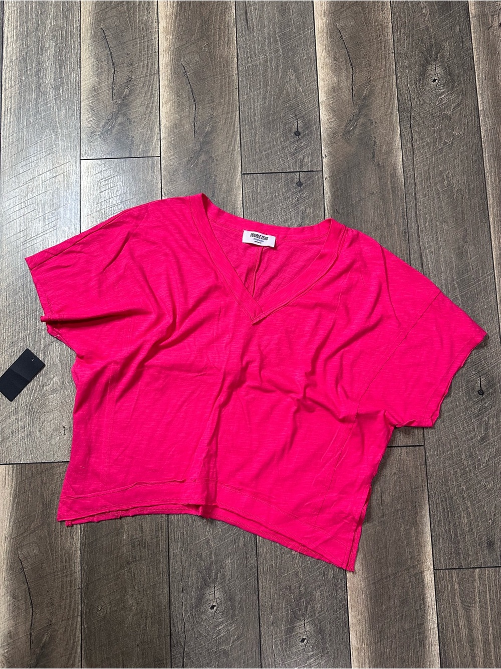 Double Zero Oversized Short Sleeve V Neck Top